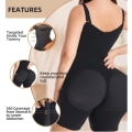 Miniatyrbild 3 av 6: Body Shaper Waist trainer för kvinnor Pärmar Magkontroll Butt Lifter Fajas Colombianas Shapewear Slimming Belly Sheath Black S