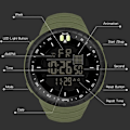 Miniatyrbild 4 av 6: SYNOKE Army Green Casual Watch Herr Sportklockor utomhus Vattentät LED Elektronisk Digital Armbandsur Klocka reloj hombre 2022 Update Black B