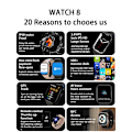 Miniatyrbild 4 av 6: Ny Bluetooth Call Watch 9 Smart Watch Herr Siri NFC GPS Tracker Blodtryck Puls Sport Smartwatch För Apple Watch Pinik NFC