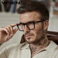 Miniatyrbild 4 av 6: Klassiska Beckham fyrkantiga solglasögon för män 2022 lyxmärke Designer rektangulära solglasögon kvinnor Antiblått ljus glasögon UV400 C8 Transparent Gray with a bag