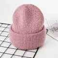 Miniatyrbild 1 av 6: Visrover 9 Färger Unisex Solid Färgade Mössor Vinterhatt För Kvinna Stickad Bonnet Acryl Kvinna Höst Varma Skullies 4-lurex purple