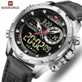 Miniatyrbild 2 av 6: NAVIFORCE Militära klockor för män Mode Sport Kronograf Alarm Armbandsur Vattentät Quartz Big Clock Digital Man Watch S B With Box