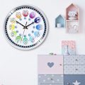Miniatyrbild 4 av 6: 12 tums väggklocka barn tyst klocka tid lärare färgglada siffror klocka lättläst hängande klocka vardagsrum heminredning C white frame