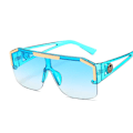 Miniatyrbild 5 av 6: Lyxiga överdimensionerade solglasögon för man Märkesdesigner Stor ram Gradient solglasögon för kvinna mode Hög kvalitet Oculos De Sol Blue as picture
