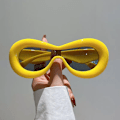 Miniatyrbild 1 av 6: Nytt i Ovala solglasögon för män Kvinnor Mode Retro märkesdesign Solglasögon Glasögon Kvinnlig Godisfärg Goggle Solglasögon Yellow