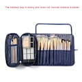Miniatyrbild 1 av 6: 12/18/24 Hål Sminkborsteväska Funktionell case Organizer Sminkborstar Skydd Sminkverktyg Rullande påse blue