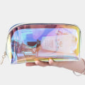 Miniatyrbild 1 av 6: Ny halvcirkelformad mode laser kosmetisk väska resor bärbar dumpling form transparent toalett Thin large size