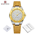 Miniatyrbild 1 av 6: NAVIFORCE Mode Minimalistisk Design Watch för kvinnor Casual Quartz Dam Läder Armbandsur Case Kvinnlig klocka GWY-BOX