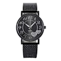 Miniatyrbild 1 av 6: Mode Watch Damklocka Silver Heart Dial Silikon Mesh Armbandsur Reloj Mujer Montre Femme Watch 2022 Black