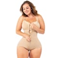 Miniatyrbild 1 av 6: Hiphugger Body Shaper med BH | Butt Lifter Mage Control Passform Everyday Front Zip Sculpting Shapewear Trosa Beige XL