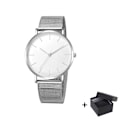 Miniatyrbild 1 av 6: Watch 2022 Lyxmode Enkel Armbandsur Läder Guld Urtavla Casual Man Brecalet Quartz Clock Vip-länk för droppe 568 Silver white