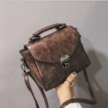 Miniatyrbild 1 av 6: Kvinnlig väska Nytt modelås Axelväska Enkel Retro Portabel Pu Läder Liten fyrkantig väska Сумка Женская Багет dark brown one size