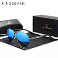 Miniatyrbild 1 av 5: KINGSEVEN 2022 New Trend Quality Titanium Alloy Solglasögon herr Polariserade solglasögon Dam Pilot Mirror Glasögon Oculos de sol Gun Blue Orignal