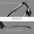 Miniatyrbild 4 av 4: KINGSEVEN 2022 NYA polariserade solglasögon män kvinnor kör fyrkantiga glasögon herr solglasögon herr goggle UV400 Gafas De Sol Black Gray