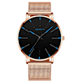 Miniatyrbild 1 av 6: Herrmode Minimalistisk Ultra Tunna klockor för män Enkel Business Rostfritt stål Mesh bälte Quartz Watch relogio masculino Mesh Rose Blue
