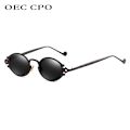 Miniatyrbild 3 av 6: nya cateye street shoot man solglasögon dam retro steampunk glasögon gotisk oval Metallbåge snidade solglasögon Gafas sol mujer C5 Gold-Red