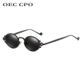 Miniatyrbild 3 av 6: nya cateye street shoot man solglasögon dam retro steampunk glasögon gotisk oval Metallbåge snidade solglasögon Gafas sol mujer C7 Gold-Black