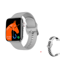 Miniatyrbild 1 av 6: Watch 9 Smart Watch Series 8 Always on Display Blodsocker NFC Smartwatch Herr Dam BT Call Kroppstemperatur För Apple Silver sport