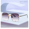 Miniatyrbild 4 av 6: Nytt i Europeiska och amerikanska Rimless Square Solglasögon Mode Trend Båglösa Solglasögon för kvinnor Street Shot Runway Solglasögon C multi