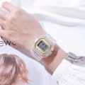 Miniatyrbild 4 av 6: Mode Män Dam Klockor Guld Casual Transparent Digital Watch Lover's Gift Clock Barn Barnarmbandsur Kvinnlig klocka 493 Light Blue