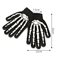 Miniatyrbild 1 av 6: Stickhandskar Skeletthuvud Lysande Halvfinger Hela Fingrar Print Varm Andas Män Kvinnor Fitness Handske Cykelutrustning Luminous-B1 One Size