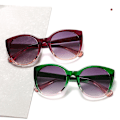 Miniatyrbild 3 av 6: Lyxiga Cat Eye Solglasögon Dam Oversized Gradient Glasögon Retro Blue Leopard Shades lunette de soleil femme C8 leopard clear AS SHOW