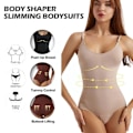 Miniatyrbild 5 av 6: Sömlös Shapewear Body för kvinnor Magkontroll Butt Lifter Body Shaper Osynlig under klänning Bantningsrem String Unde I3J1 Khaki M