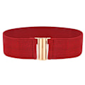 Miniatyrbild 1 av 6: Brett resårbälte Enfärgad Korsettbälte Metallspänne Dammode Cummerbands Stretch Cinch Midjeband Klänning Midjebälte #YY Red