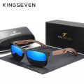Miniatyrbild 2 av 6: KINGSEVEN Brand Design TR90+Valnötsträ Handgjorda solglasögon Män Polariserade glasögon Tillbehör Solglasögon Förstärkt gångjärn Green Walnut Wood Original