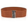 Miniatyrbild 1 av 6: Brett resårbälte Enfärgad korsettbälte Metallspänne Dammode Cummerband Stretch Cinch midjeband Dam midjebälte style 1-camel One Size