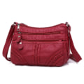 Miniatyrbild 4 av 6: Annmouler Mode Damväska Pu Mjukt Läder Axelväska Flerlagers Crossbody-väska Kvalitet Liten Väska Märke Röd Handväska Plånböcker crossbody bag 6