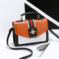 Miniatyrbild 6 av 6: Kvinnor Designer Contrast Handväska Kvinna Ny Klassisk Crossbody-väska Flikväska Läder Axelväska Damväska caramel colour