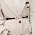 Miniatyrbild 5 av 6: D&T 2021 New Fashion Bälte Dam Två Cirkel Diamant Dekorera Spänne PU Läder Material Bälte Kvinna Casual Style Elegant midja white 105CM