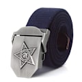 Miniatyrbild 5 av 6: SupSindy Män&Kvinnor Canvasbälten 3D Five Rays Star Army Militär Taktiskt bälte CCCP Patriotiska soldater Man Strap Jeans Midjeband Red 130cm