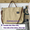 Miniatyrbild 1 av 6: Hylhexyr Dam Retro Stora Väskor Bomulls Canvas Axelväska Mode Crossbody Handväska Dragkedja Casual Tote Multi Pocket L Khaki