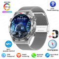 Miniatyrbild 1 av 6: För Huawei NFC Smart Watch Herr GPS Track 454*454 HD AMOLED Skärm Kompass Puls BT Call IP68 Vattentät SmartWatch Ny Silver Mesh Belt