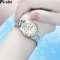 Miniatyrbild 6 av 6: POSHI Brand Original Quartz Armbandsur Mode Watch Lyx Armband i rostfritt stål Vattentät kalender Damklockor gold