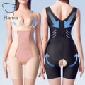 Miniatyrbild 2 av 6: Flarixa Plus Size Shapewear Dam Waist Trainer Body Shaper Sömlös öppen gren Bodysuits i ett stycke Boxer Black XXXL