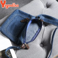 Miniatyrbild 5 av 6: Yogodlns Mode blå jeans axelväskor dam handväska klassisk messenger bag väskor dam cross-body sling bag blue 21cmx22cm