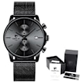 Miniatyrbild 1 av 6: 2021 Watch CHEETAH Märke Mode Sport Kvartsklockor Herr Läder Vattentät Chronograph Clock Business Relogio Masculino S Grey Box