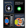 Miniatyrbild 4 av 6: Smart Watch Ultra 2 tums HD-skärm NFC Smartwatch Bluetooth samtal Puls Sömnmonitor Series 8 Klockor för män kvinnor With Silicone Strap(.1357)