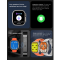 Miniatyrbild 4 av 6: Smart Watch Ultra 2 tums HD-skärm NFC Smartwatch Bluetooth samtal Puls Sömnmonitor Series 8 Klockor för män kvinnor With Silicone Strap(.1358)