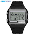 Miniatyrbild 2 av 6: SYNOKE Digital watch för män Stora siffror Lätt att läsa 3ATM Vattentät män Digital watch Utomhussport Lysande funktion black