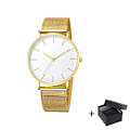 Miniatyrbild 1 av 6: Watch 2022 Lyxmode Enkel Armbandsur Läder Guld Urtavla Casual Man Brecalet Quartz Clock Vip-länk för droppe 568 Gold white