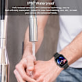 Miniatyrbild 3 av 6: Bluetooth Svara samtal Smart Watch Herr Puls Fitness Tracker Klockor IP67 Vattentät Dam Smartwatch för Android IOS Mesh belt silver