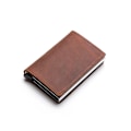 Miniatyrbild 3 av 6: ZOVYVOL 2023 Ny RFID-korthållare i äkta läder Case Clutch Popup-plånbok Äkta läder Aluminiumlåda Tunna smarta plånböcker Brown YM010