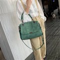Miniatyrbild 4 av 6: Matt handväska för damer Scrub axelväska för kvinnor Crossbody-väska med stor kapacitet PU-läder Casual Tote Resehandväska Boston kvinnlig väska Gray