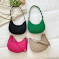 Miniatyrbild 6 av 6: Mode Kvinnor Handväska Enfärgad Casual Mini Underarm Väska Kvinna Grön Kedja Axelväska Dam Läder Tote Bag Green shoulder bag