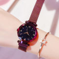 Miniatyrbild 6 av 6: Reloj Mujer Lyx Stjärnhimmel Dam Klockor Magnetisk Mesh Bältesband Watch Dammode Klänning Armbandsur Zegarek Damski Purple
