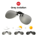 Miniatyrbild 1 av 6: VIVIBEE Polarized Square Flip Up Clip on Solglasögon Män Photochromic Polarized Women Solglasögon för Night Driving Lins 3 Grey Aviation without case